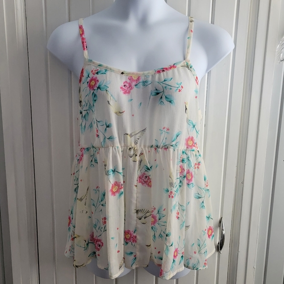 Torrid Tank Sheer Floral Bird - Picture 1 of 5
